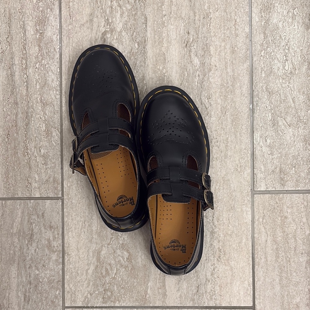 Dr. Martens Black Dress Shoes with Buckle Strap